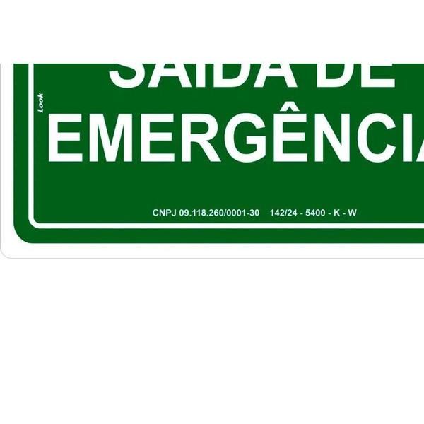 Imagem de Placa Look 15X25Cm (Saida De Emergencia) . / Kit C/ 5 Peças