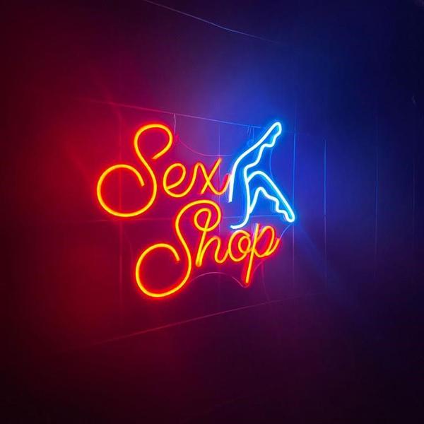 Imagem de Placa luminosa de NEON de led - SEX SHOP - 40 x 35cm