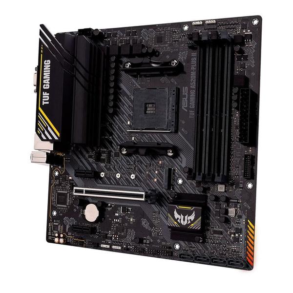 Placa-Mãe ASUS TUF GAMING A520M-PLUS II, AMD AM4, mATX, DDR4, Preto - 90MB17G0-M0EAY0 Placa-Mãe ASUS TUF GAMING A520M-PLUS II, AMD AM4, mATX, DDR4, Preto - 90MB17G0-M0EAY0