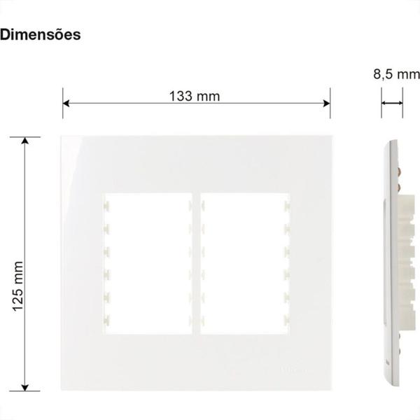 Imagem de Placa Margirius Sleek 4X4 Branca (6Modulo Horizontal) Com Suporte 16018