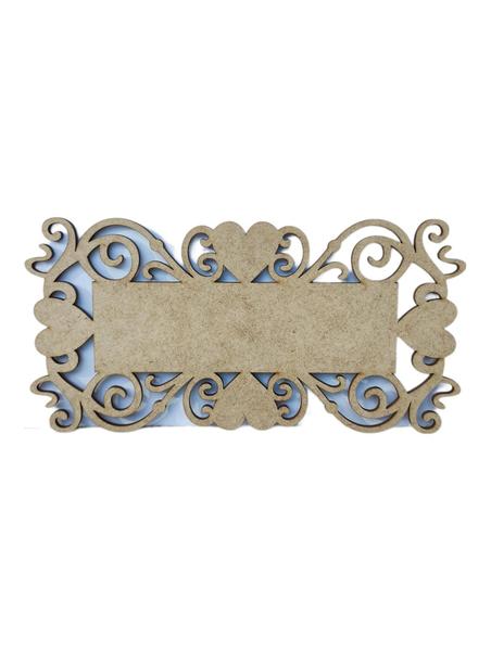 Imagem de Placa Mdf Artesanato Design Quadrado Coração Aramado 40Cm