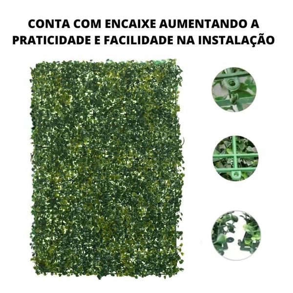 Imagem de Placa Painel Jardim Vertical Buchinho Grama Artificial Sintético Folhagem 40x60 Muro Inglês