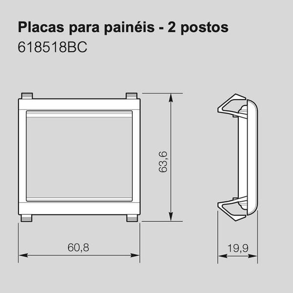 Imagem de Placa Para Embutir em Móvel MDF 2 Postos Pial Plus+ Legrand 618518BC