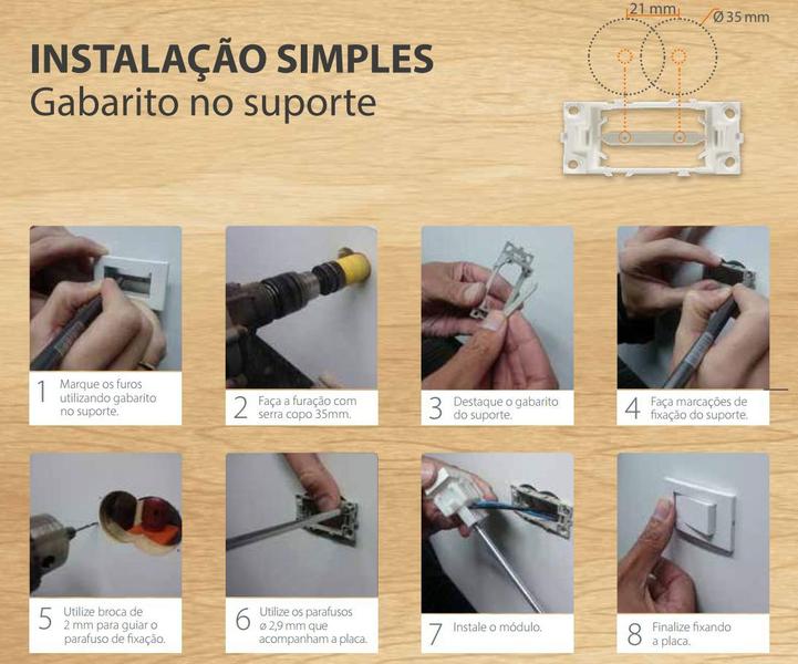 Imagem de Placa Para Móveis 1 Módulo Com Suporte Branca Alumbra Pro