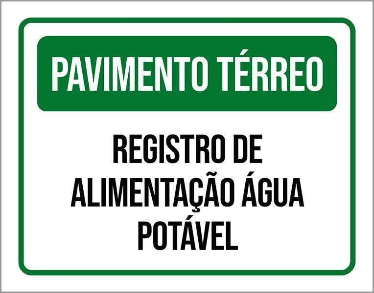 Imagem de Placa Pavimento Térreo Registro Água Potável 36X46