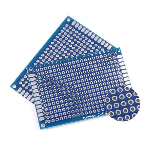 Imagem de Placa PCB Protótipo Azul - Dupla Face (Diversos Tamanhos) - Ideal para Projetos de Solda