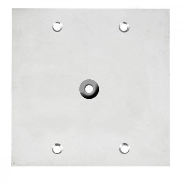 Imagem de Placa Piso Inox 4X4 Com Furo  Pi44F