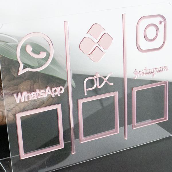 Imagem de Placa Pix,Whats e Insta Para Pagamento QR Code Em Acrílico