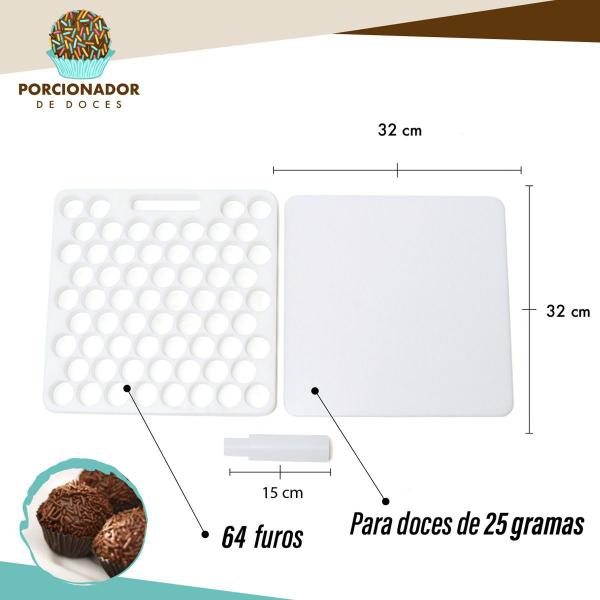 Imagem de Placa Porcionadora Dosadora De Doces Brigadeiro Beijinho 25g Premuim