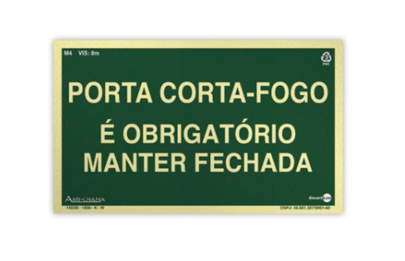 Imagem de Placa Porta Corta-Fogo É Obrigatório Manter Fechada