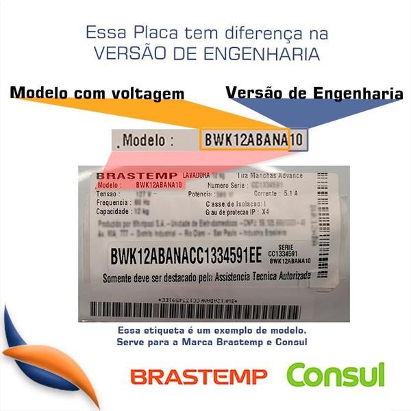 Imagem de Placa Potência Lavadora Brastemp 110v 15kg W10882442