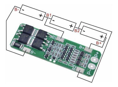 Imagem de Placa Proteção De Carga Bateria Lítio 18650 3s 20a Bms Pcb