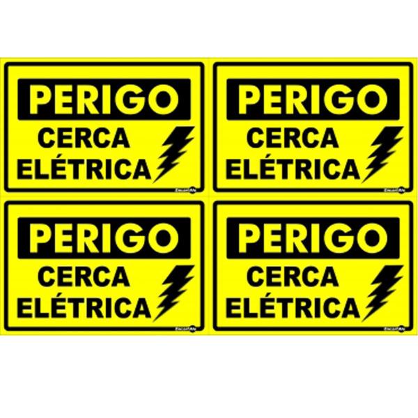 Imagem de Placa PS-168 Perigo Cerca Elétrica Kit Com 4 0,80mm 10x15