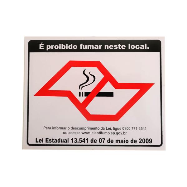 Imagem de Placa Pvc Sinalização Lei Proibido Fumar Não Fume