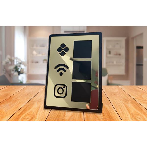 Imagem de Placa Qr Code Interativo  Display Mesa Balcão /  PIX - Wifi - Instagram