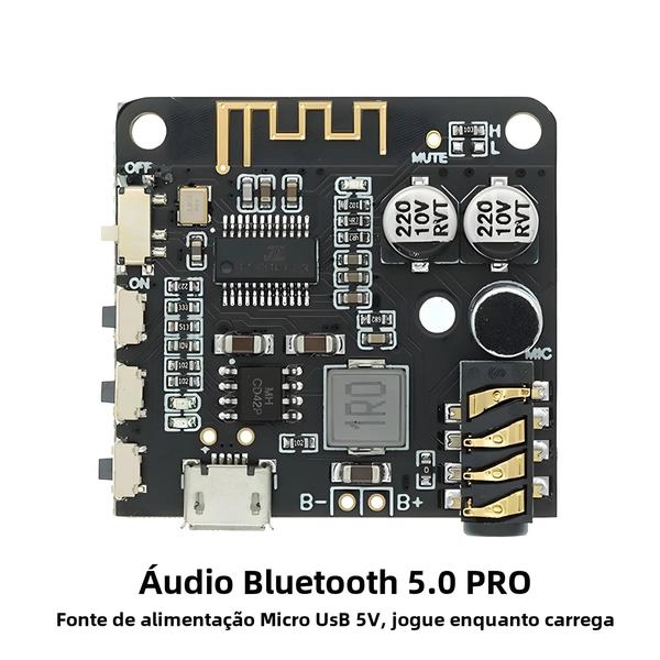 Imagem de Placa Receptora de Áudio Bluetooth 4.0-5.0 - Módulo Mp3 Estéreo Sem Fio