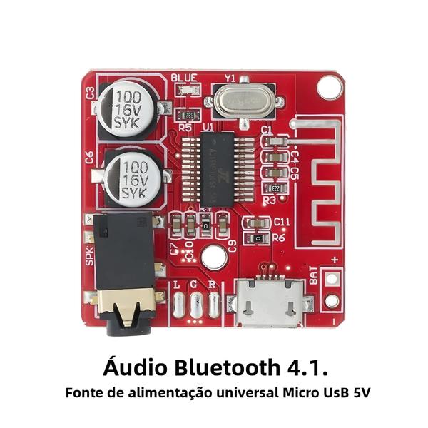 Imagem de Placa Receptora de Áudio Bluetooth 4.0-5.0 - Módulo Mp3 Estéreo Sem Fio