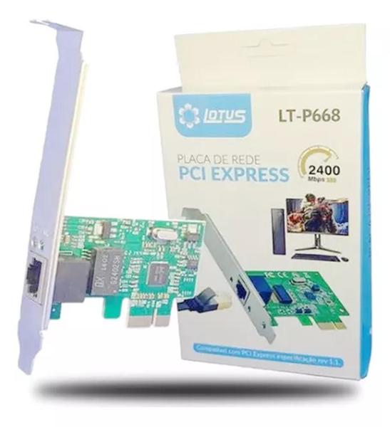 Imagem de Placa Rede Gigabit 10/100/1000 Pci Express lotus Lotus LT-P668