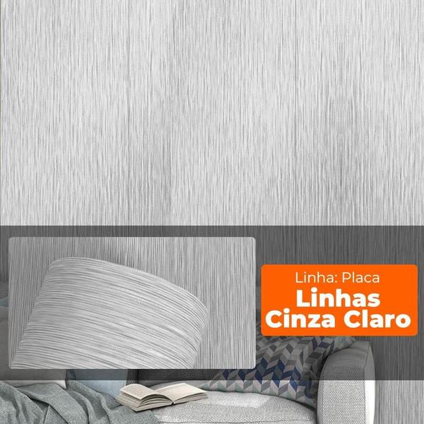 Imagem de Placa Revestimento Adesiva Flexível para Parede Linhas Cinza Claro 60x300cm