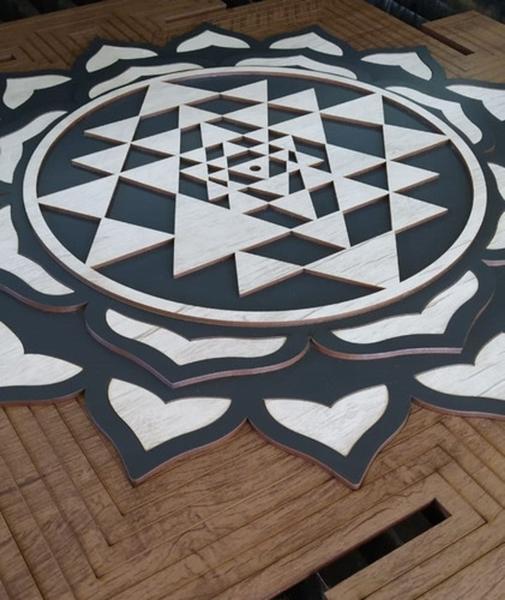 Imagem de Placa Shiva Shakt, Yantra, Meditação Relevo 3d Multicamadas 44cm