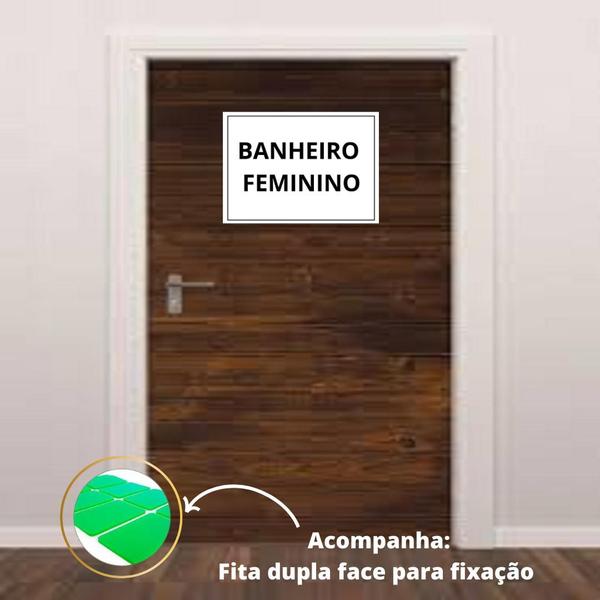 Imagem de Placa sinalização 1/2 oficio banheiro feminino MDF - Natural