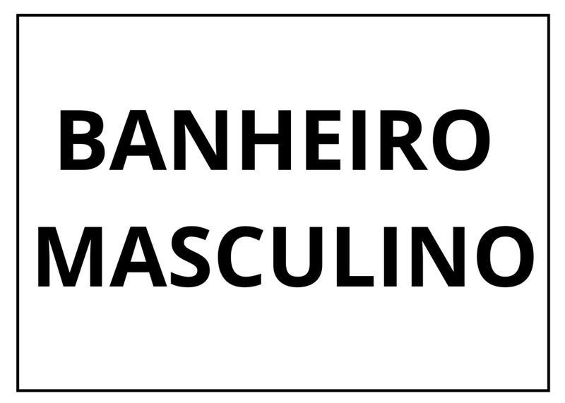 Imagem de Placa sinalização 1/2 oficio banheiro masculino MDF - Branco