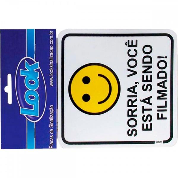 Imagem de Placa Sinalizacao 15X15 Sorria/Filmado - Kit C/5 CA