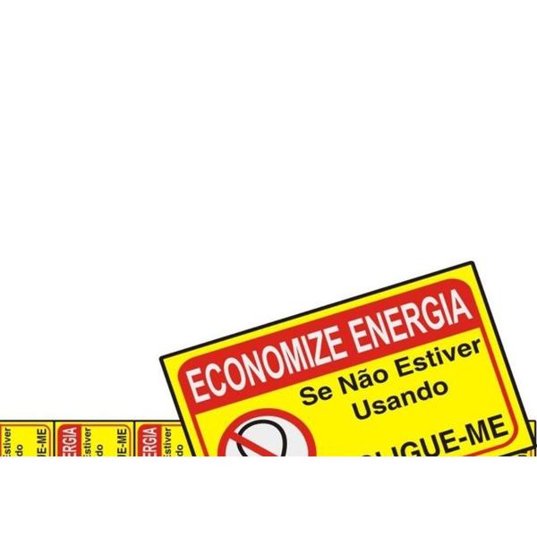 Imagem de Placa Sinalizacao Aluminio 03X05 ''Economize Energia'' 8 Pecas 100Cu