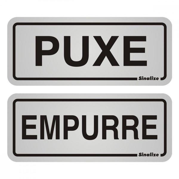 Imagem de Placa Sinalizacao Aluminio 06X15 ''Puxe/Empurre'' 2 Pecas 120Ag