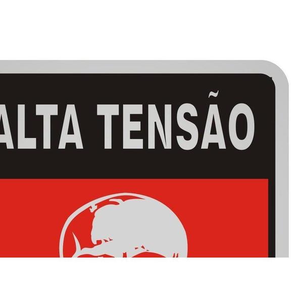 Imagem de Placa Sinalizacao Aluminio 12X12 ''Alta Tensao''  900Aw