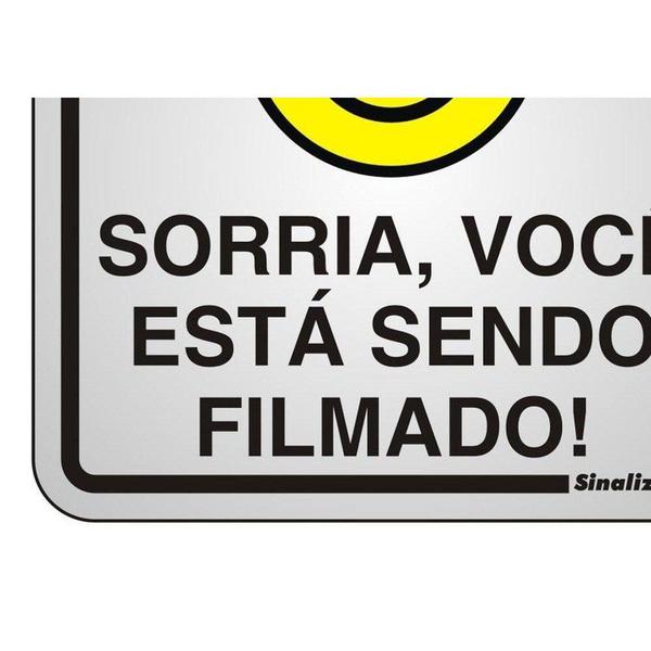 Imagem de Placa Sinalizacao Aluminio 15X15 "Sorria,Voce Esta Sendo Filmado"  120Aq