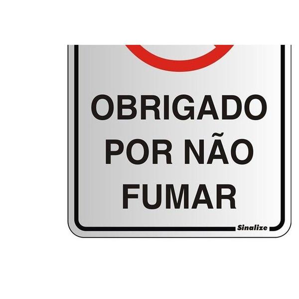 Imagem de Placa Sinalizacao Aluminio 16X23 "Obrigado Por Nao Fumar"  150Al