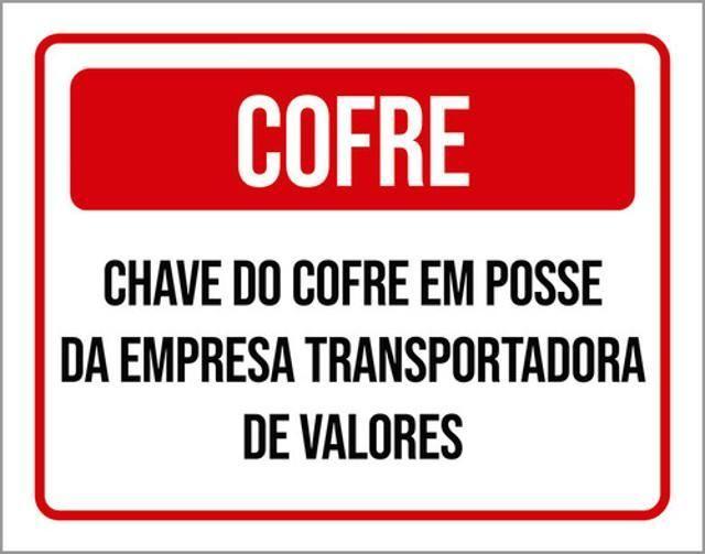 Imagem de Placa Sinalização - Cofre Chave Posse Empresa 36X46