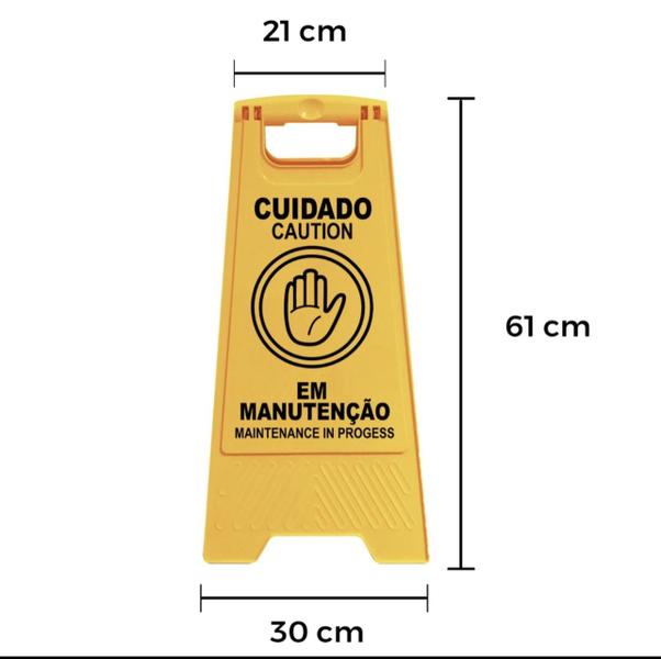 Imagem de Placa Sinalização de Chão  Cuidado em Manutenção envio imediato com NF.