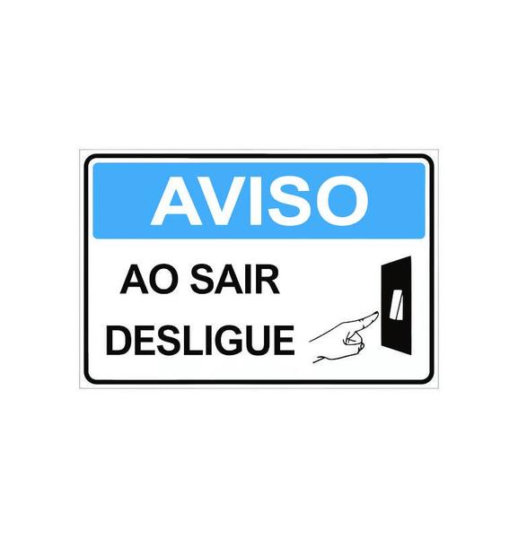 Imagem de Placa Sinalização Desligue Apague A Luz 17X25Cm