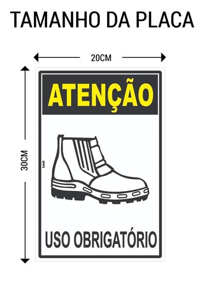 Imagem de Placa Sinalização EPI Uso Obrigatório de Bota Botina Coturno