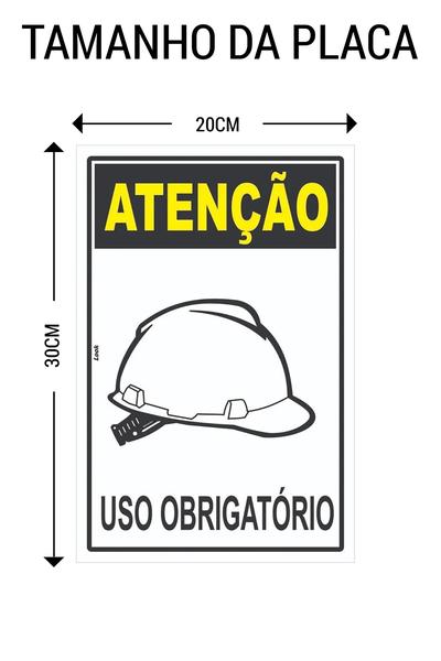 Imagem de Placa Sinalização EPI Uso Obrigatório de Capacete Equipamento de Proteção Individual