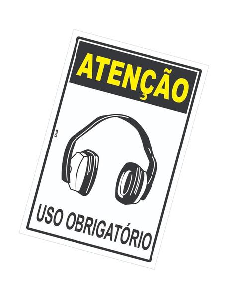 Imagem de Placa Sinalização EPI Uso Obrigatorio de Protetor Auricular Concha