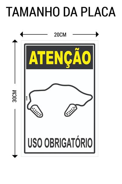 Imagem de Placa Sinalização EPI Uso Obrigatório de Protetor Auricular Equipamento de proteção individual