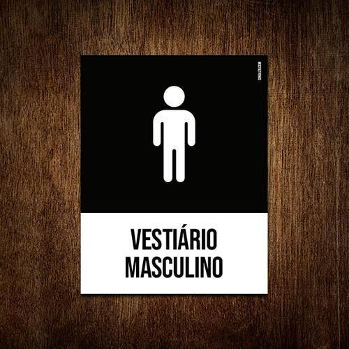 Imagem de Placa Sinalização Ícone - Vestiário Masculino 18X23