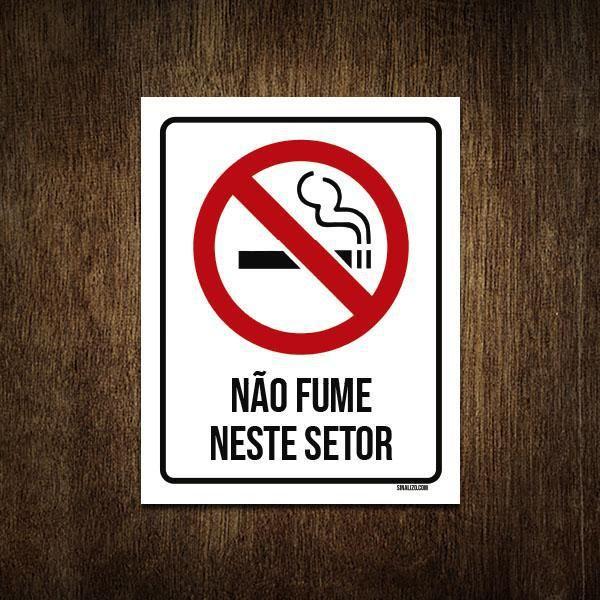 Imagem de Placa Sinalização Não Fume Neste Setor 36X46