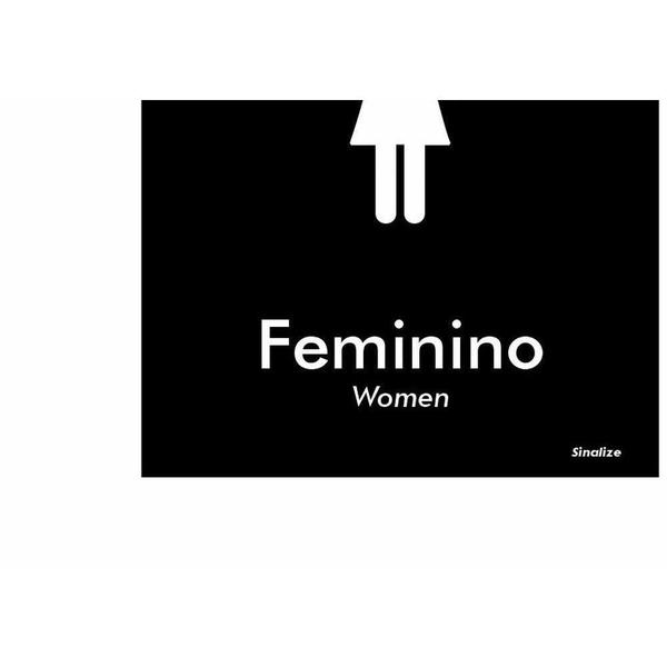 Imagem de Placa Sinalizacao Poliestireno 15X18 "Feminino (Portugues/Ingles)"  Blk03