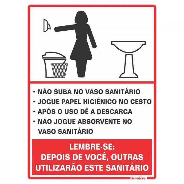 Imagem de Placa Sinalizacao Poliestireno 15X20 ÂŒprocedimento Sanitario Femininoâ 220Ag