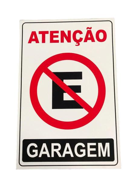 Imagem de Placa Sinalização Proibido Estacionar Garagem 30X40Cm