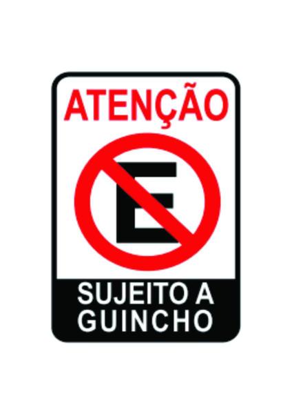 Imagem de Placa sinalização proibido estacionar sujeito a guincho