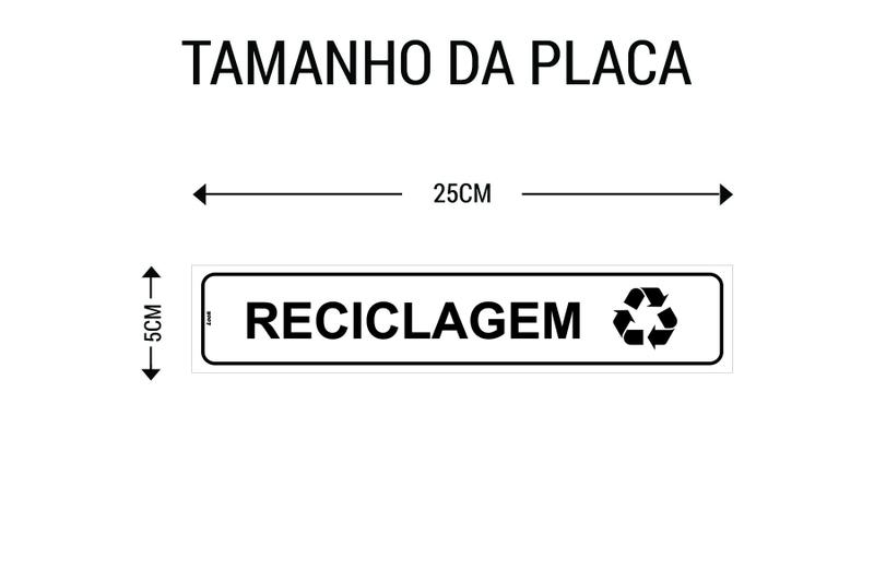 Imagem de Placa Sinalização Reciclagem Reciclado 5x25cm autoadesivo