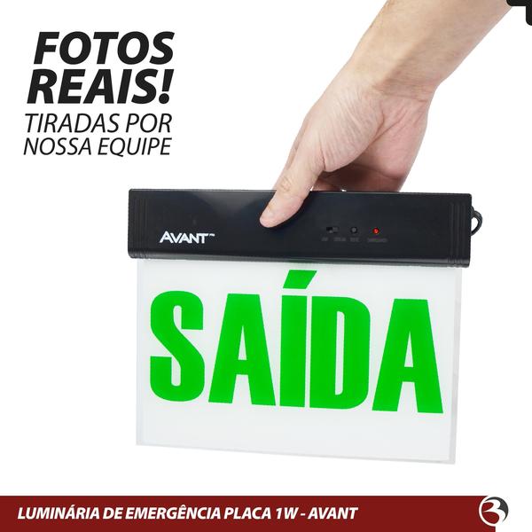 Imagem de Placa Sinalização Saída Verde 30lm 1w Bivolt 1lado 6000k - Avant