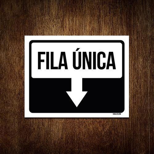 Imagem de Placa Sinalização - Seta Fila Única 27X35