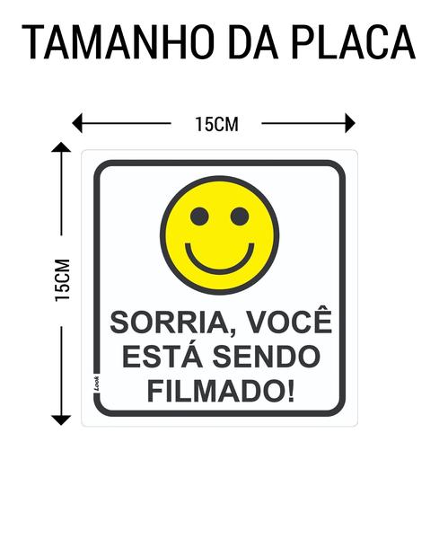 Imagem de Placa Sinalização Sorria Você Está Sendo Filmado Monitoramento por câmeras