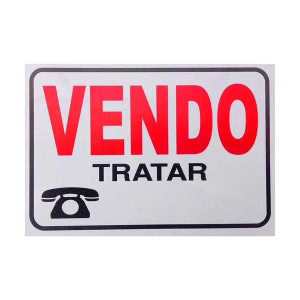 Imagem de Placa Sinalização ''Vendo - Tratar'' 20 x 29cm